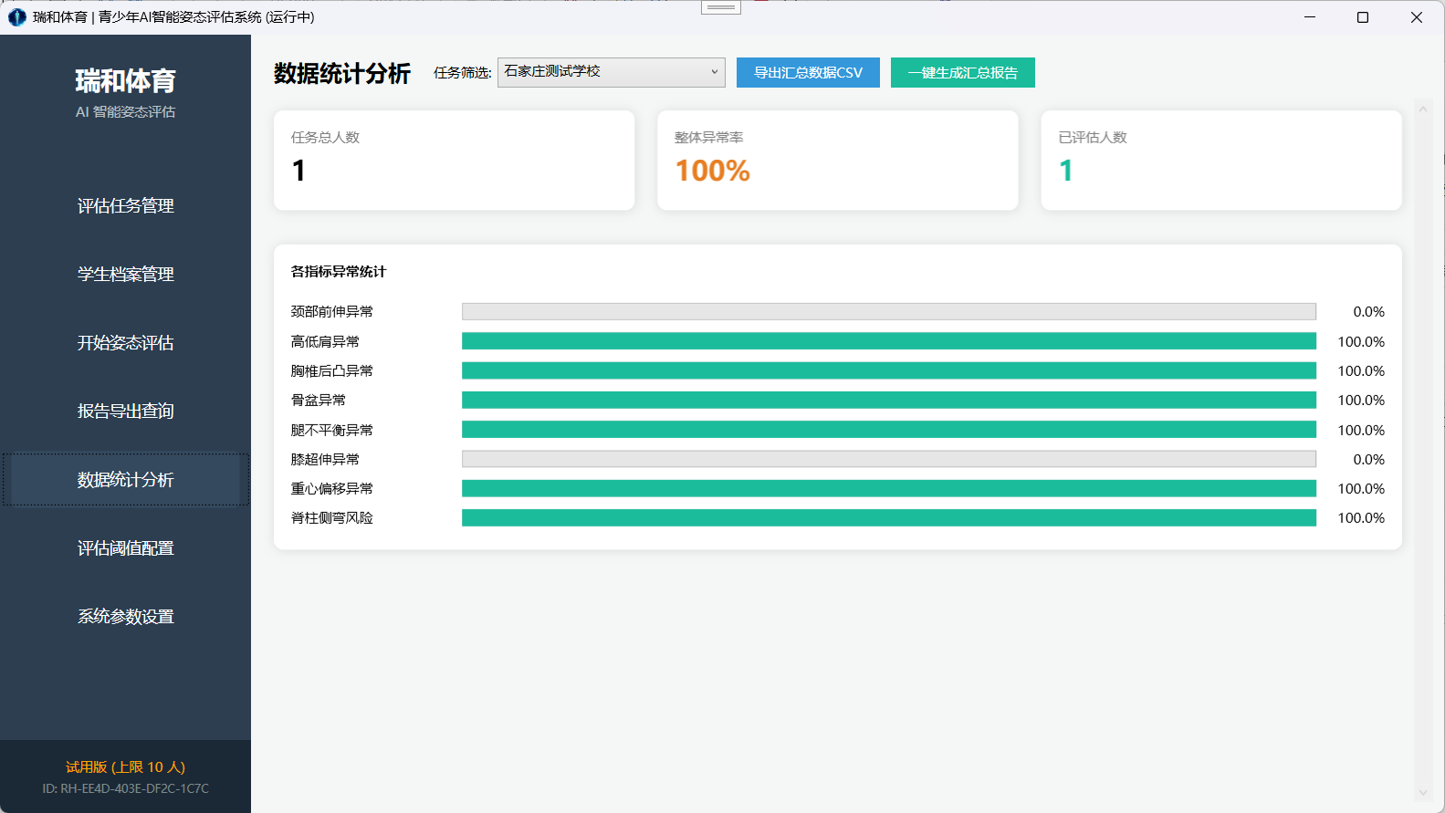 数据统计分析界面